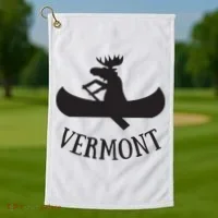 Vermont Moose Canoe Vacation T Golf Towel thumb 1