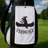 Vermont Moose Canoe Vacation T Golf Towel thumb 2