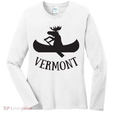 Vermont Moose Canoe Vacation T Women's Long Sleeve Shirt