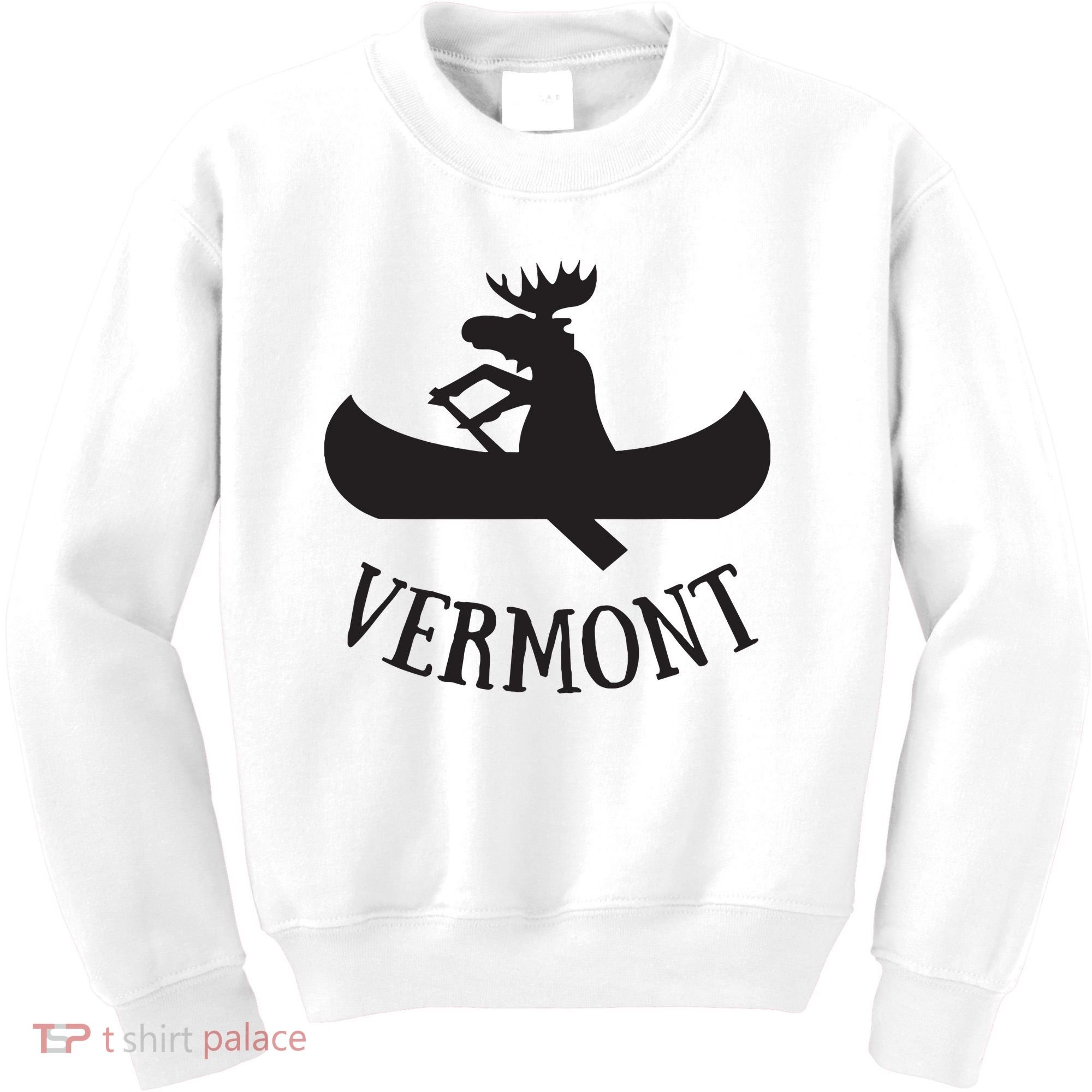 Vermont Moose Canoe Vacation T Kids Sweatshirt