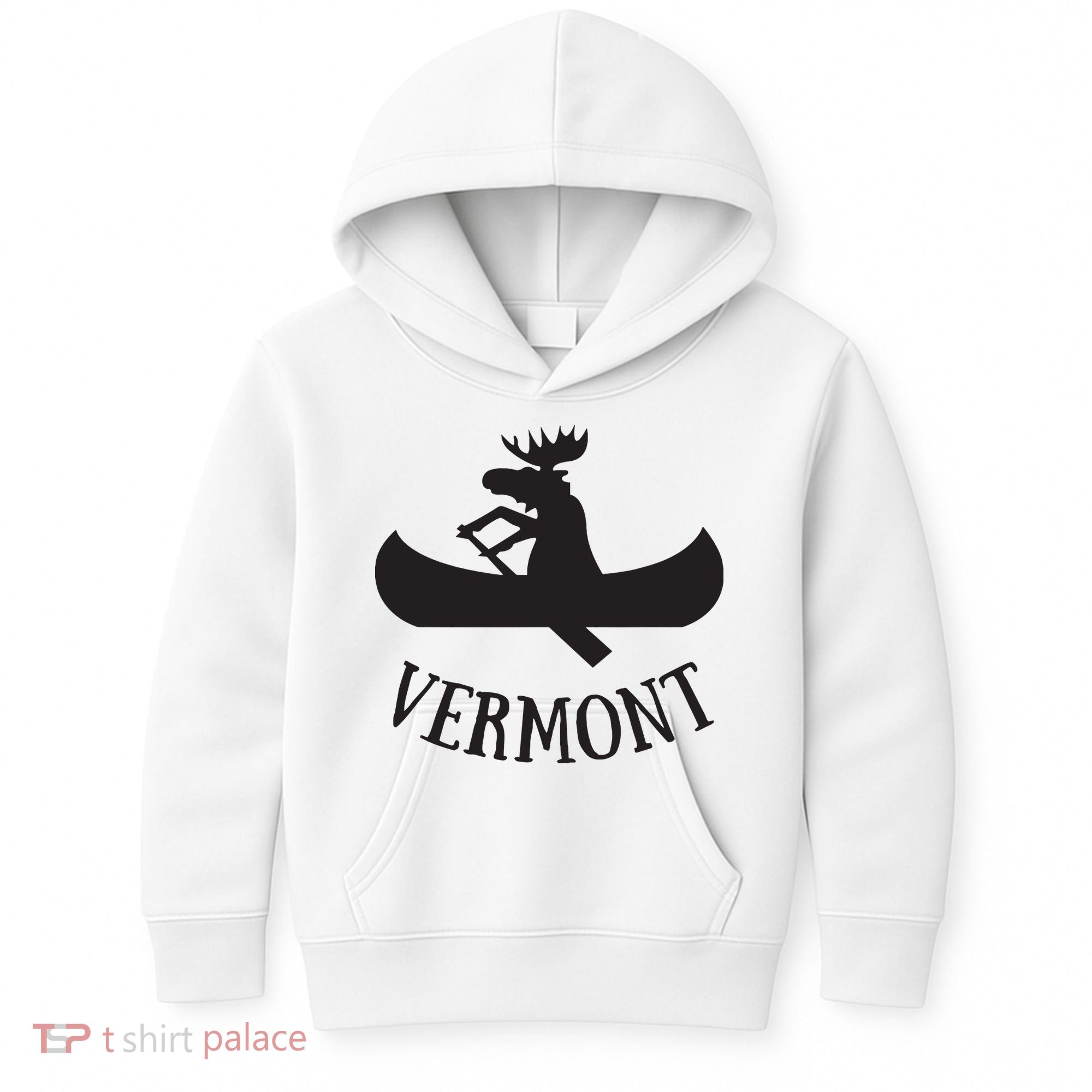 Vermont Moose Canoe Vacation T Kids Hoodie