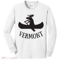 Vermont Moose Canoe Vacation T Kids Long Sleeve Shirt thumb 0