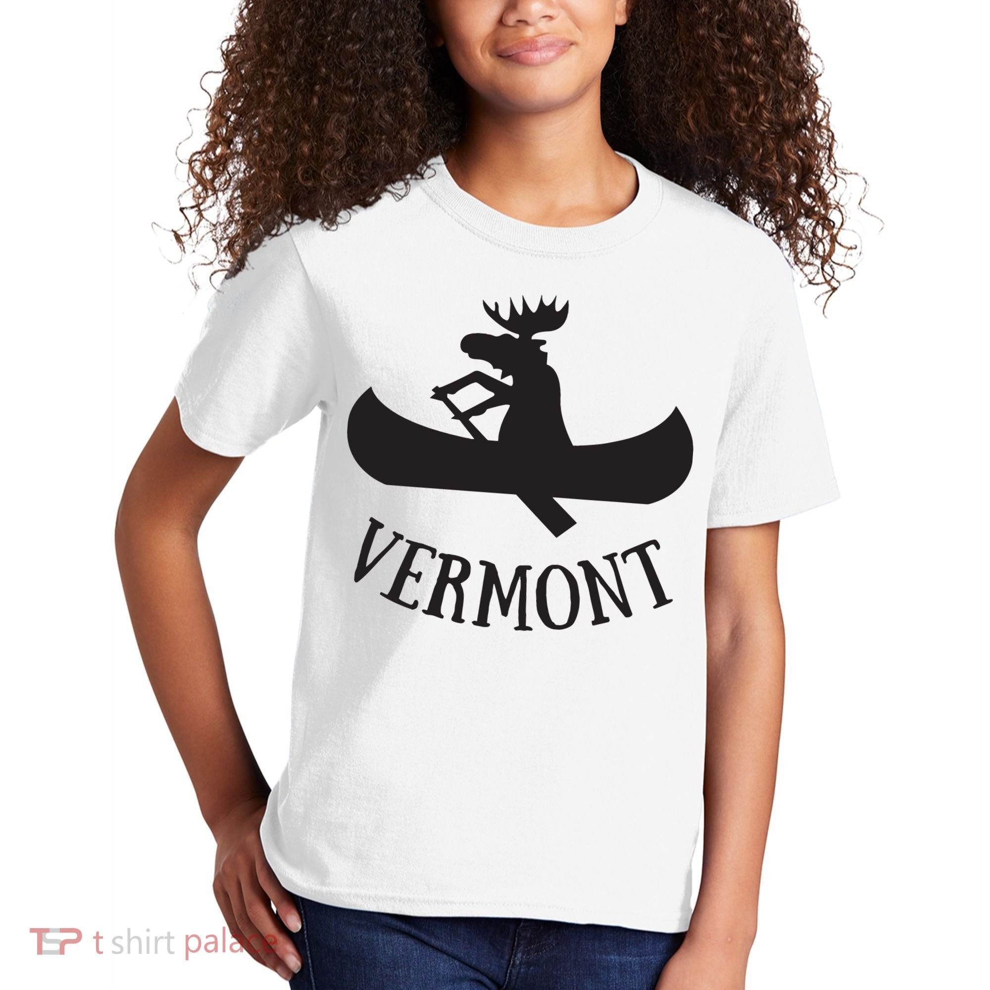 Vermont Moose Canoe Vacation T Kids T-Shirt