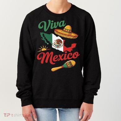 Viva Mexico Cinco De May Design With Map Mexican Flag Women's Sweatshirt