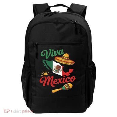 Viva Mexico Cinco De May Design With Map Mexican Flag Backpack