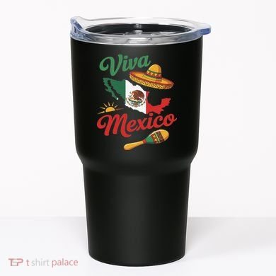 Viva Mexico Cinco De May Design With Map Mexican Flag Tumbler