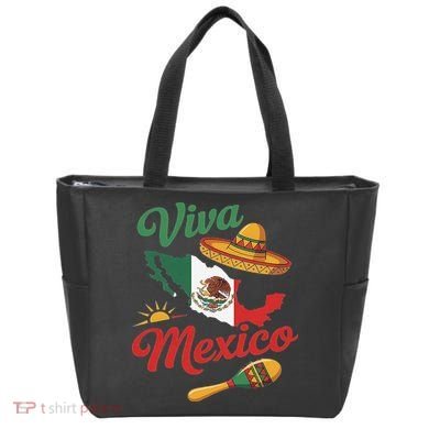 Viva Mexico Cinco De May Design With Map Mexican Flag Tote Bag