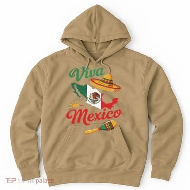 Viva Mexico Cinco De May Design With Map Mexican Flag Hoodie
