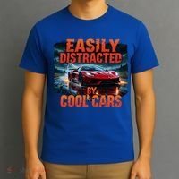 Vintage Muscle Car Easily Distracted By Cool Cars  Gift T-Shirt thumb 3