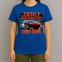 Vintage Muscle Car Easily Distracted By Cool Cars  Gift T-Shirt thumb 4