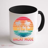 Vacay Mode Coconut Palm Trees Retro Tropical Summer Vibes Cute Gift Coffee Mug thumb 1