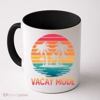 Vacay Mode Coconut Palm Trees Retro Tropical Summer Vibes Cute Gift Coffee Mug thumb 0