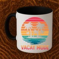 Vacay Mode Coconut Palm Trees Retro Tropical Summer Vibes Cute Gift Coffee Mug thumb 2