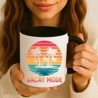 Vacay Mode Coconut Palm Trees Retro Tropical Summer Vibes Cute Gift Coffee Mug thumb 3