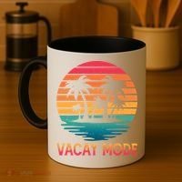Vacay Mode Coconut Palm Trees Retro Tropical Summer Vibes Cute Gift Coffee Mug thumb 4
