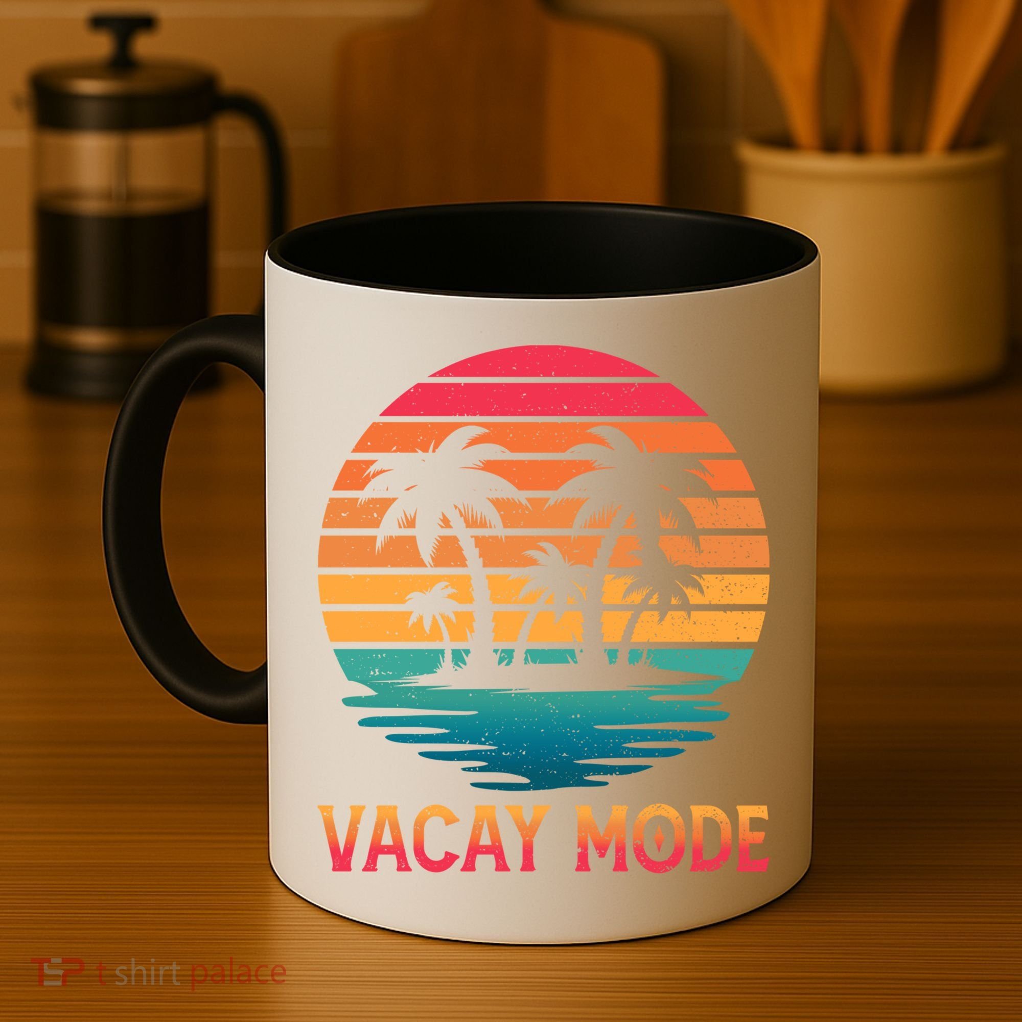 Vacay Mode Coconut Palm Trees Retro Tropical Summer Vibes Cute Gift Coffee Mug