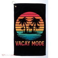 Vacay Mode Coconut Palm Trees Retro Tropical Summer Vibes Cute Gift Golf Towel thumb 0