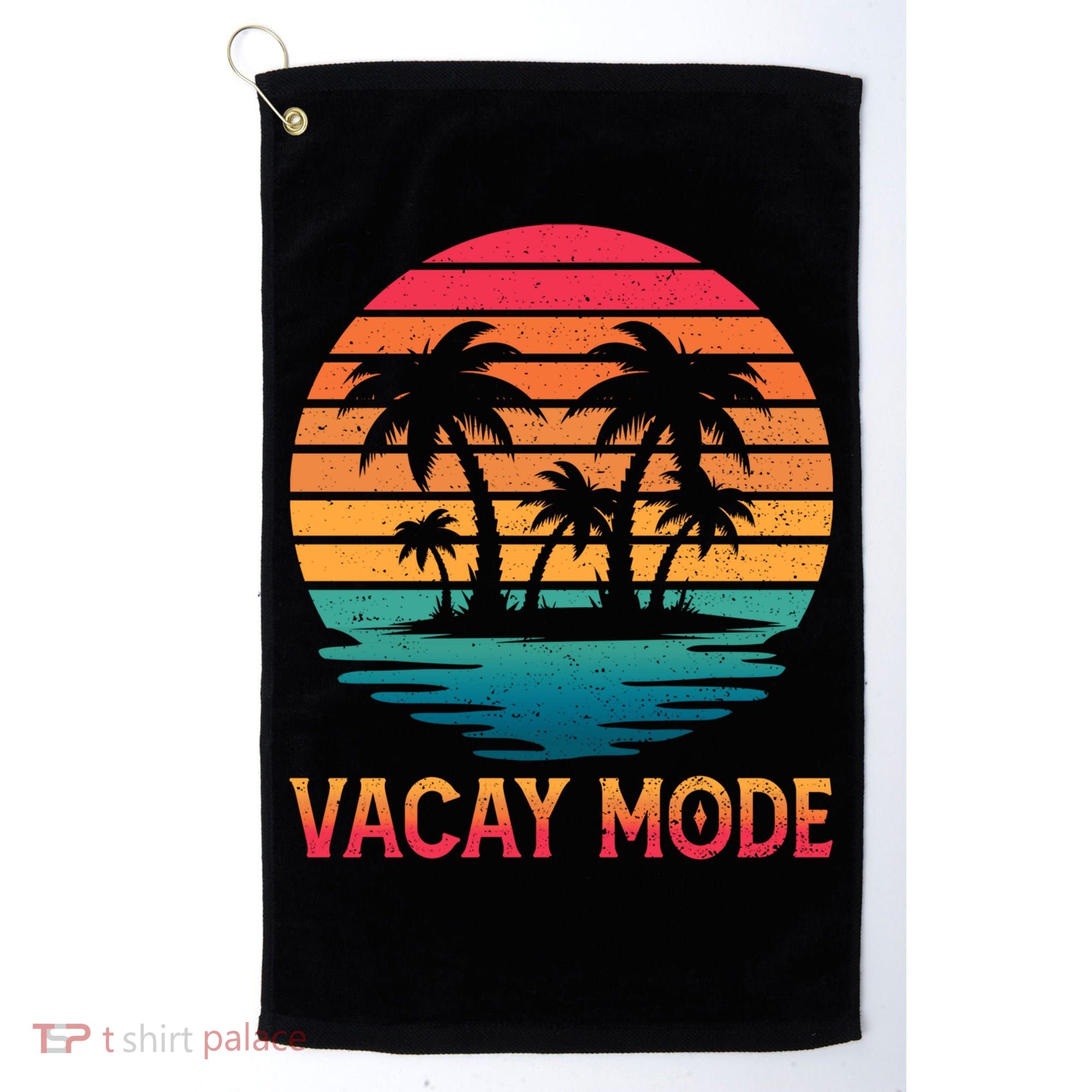 Vacay Mode Coconut Palm Trees Retro Tropical Summer Vibes Cute Gift Golf Towel