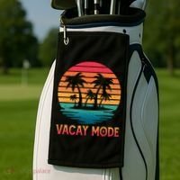 Vacay Mode Coconut Palm Trees Retro Tropical Summer Vibes Cute Gift Golf Towel thumb 2