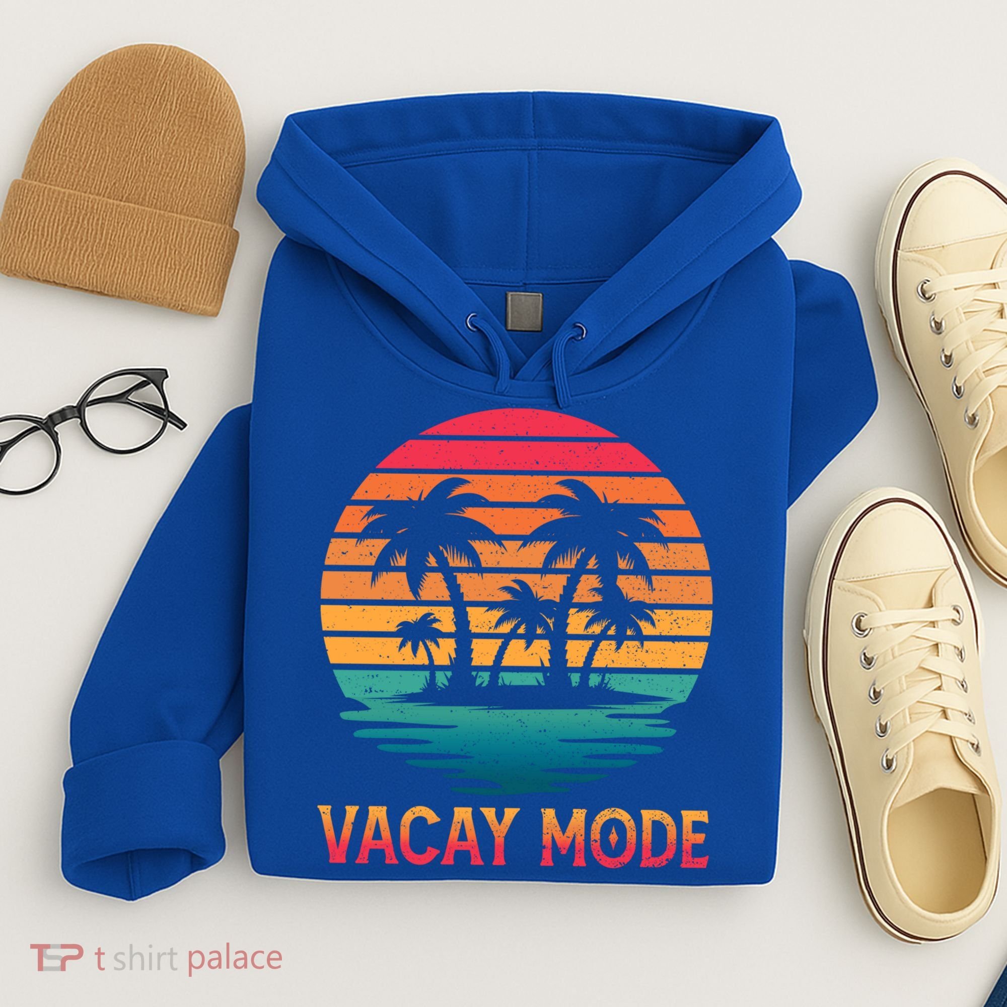 Vacay Mode Coconut Palm Trees Retro Tropical Summer Vibes Cute Gift Hoodie