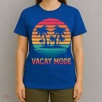 Vacay Mode Coconut Palm Trees Retro Tropical Summer Vibes Cute Gift T-Shirt thumb 4