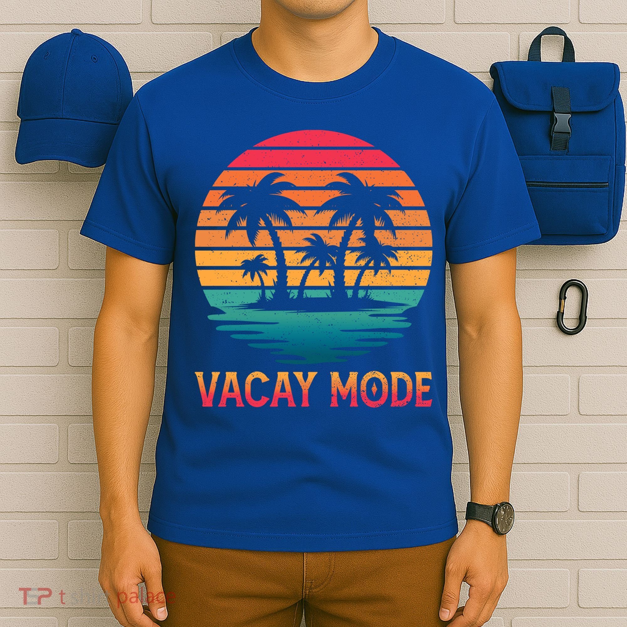 Vacay Mode Coconut Palm Trees Retro Tropical Summer Vibes Cute Gift T-Shirt