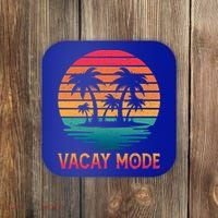 Vacay Mode Coconut Palm Trees Retro Tropical Summer Vibes Cute Gift Coaster thumb 0
