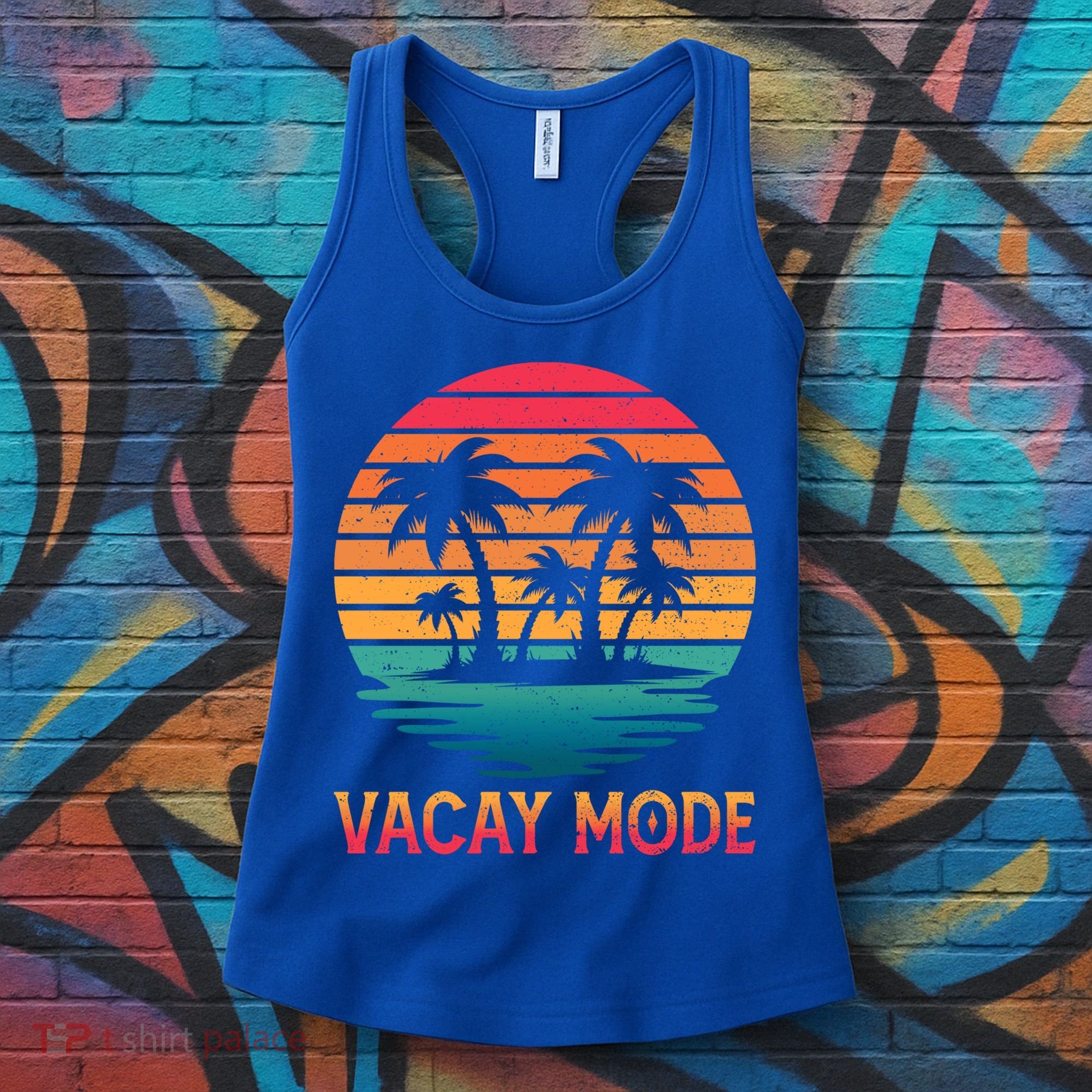 Vacay Mode Coconut Palm Trees Retro Tropical Summer Vibes Cute Gift Women's Tank Top
