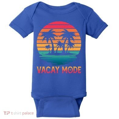 Vacay Mode Coconut Palm Trees Retro Tropical Summer Vibes Cute Gift Baby Bodysuit