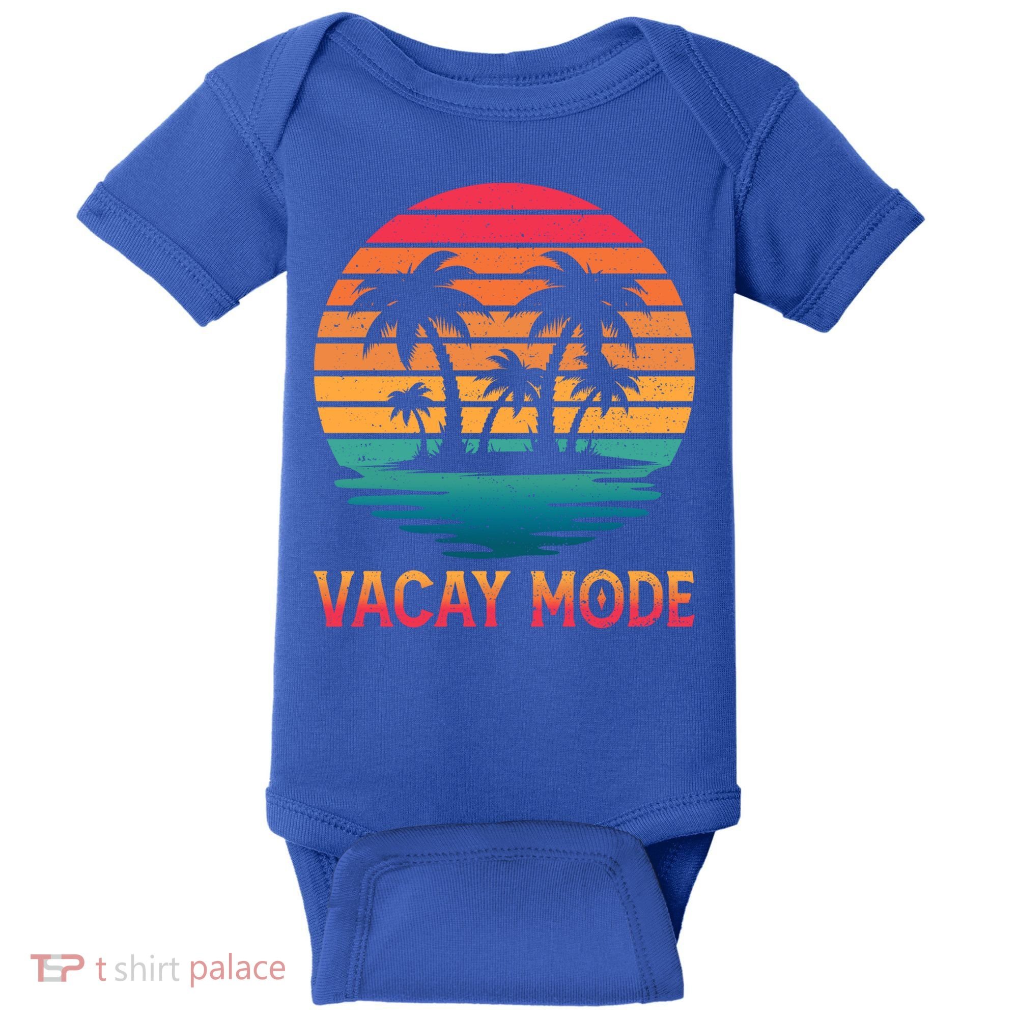 Vacay Mode Coconut Palm Trees Retro Tropical Summer Vibes Cute Gift Baby Bodysuit