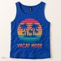 Vacay Mode Coconut Palm Trees Retro Tropical Summer Vibes Cute Gift Tank Top thumb 2