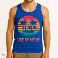 Vacay Mode Coconut Palm Trees Retro Tropical Summer Vibes Cute Gift Tank Top thumb 3