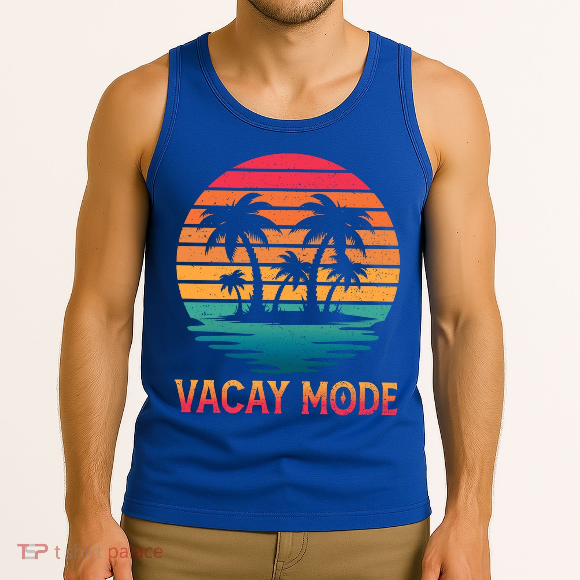 Vacay Mode Coconut Palm Trees Retro Tropical Summer Vibes Cute Gift Tank Top