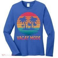 Vacay Mode Coconut Palm Trees Retro Tropical Summer Vibes Cute Gift Women's Long Sleeve Shirt thumb 0