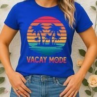 Vacay Mode Coconut Palm Trees Retro Tropical Summer Vibes Cute Gift Women's T-Shirt thumb 2