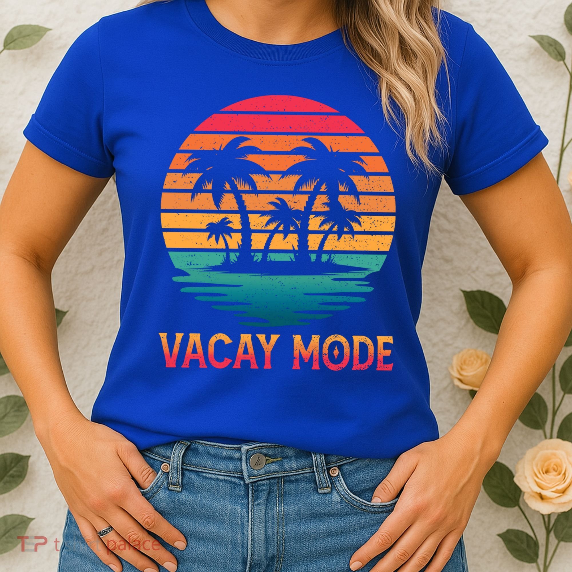 Vacay Mode Coconut Palm Trees Retro Tropical Summer Vibes Cute Gift Women's T-Shirt
