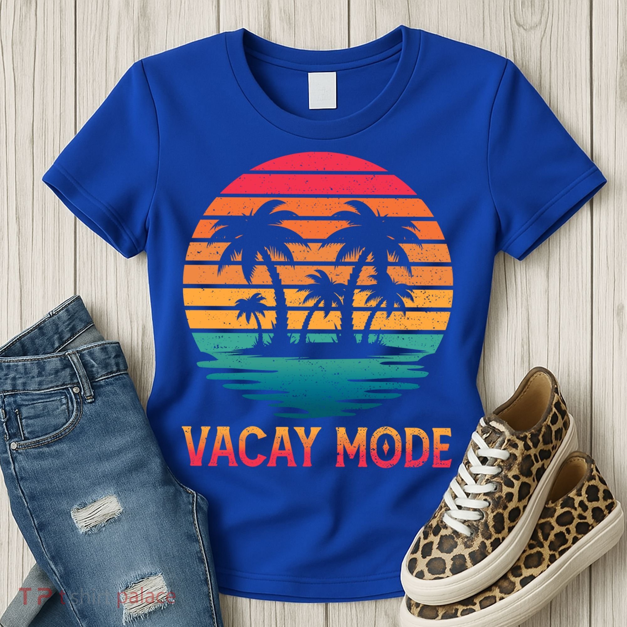 Vacay Mode Coconut Palm Trees Retro Tropical Summer Vibes Cute Gift Women's T-Shirt