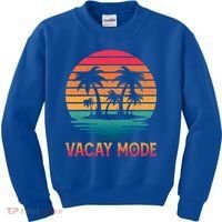 Vacay Mode Coconut Palm Trees Retro Tropical Summer Vibes Cute Gift Kids Sweatshirt thumb 0