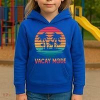 Vacay Mode Coconut Palm Trees Retro Tropical Summer Vibes Cute Gift Kids Hoodie thumb 3