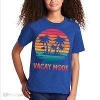 Vacay Mode Coconut Palm Trees Retro Tropical Summer Vibes Cute Gift Kids T-Shirt thumb 2