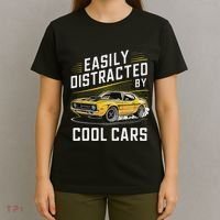 Vintage Muscle Car Easily Distracted By Cool Cars T-Shirt thumb 4