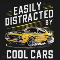Vintage Muscle Car Easily Distracted By Cool Cars T-Shirt thumb 7