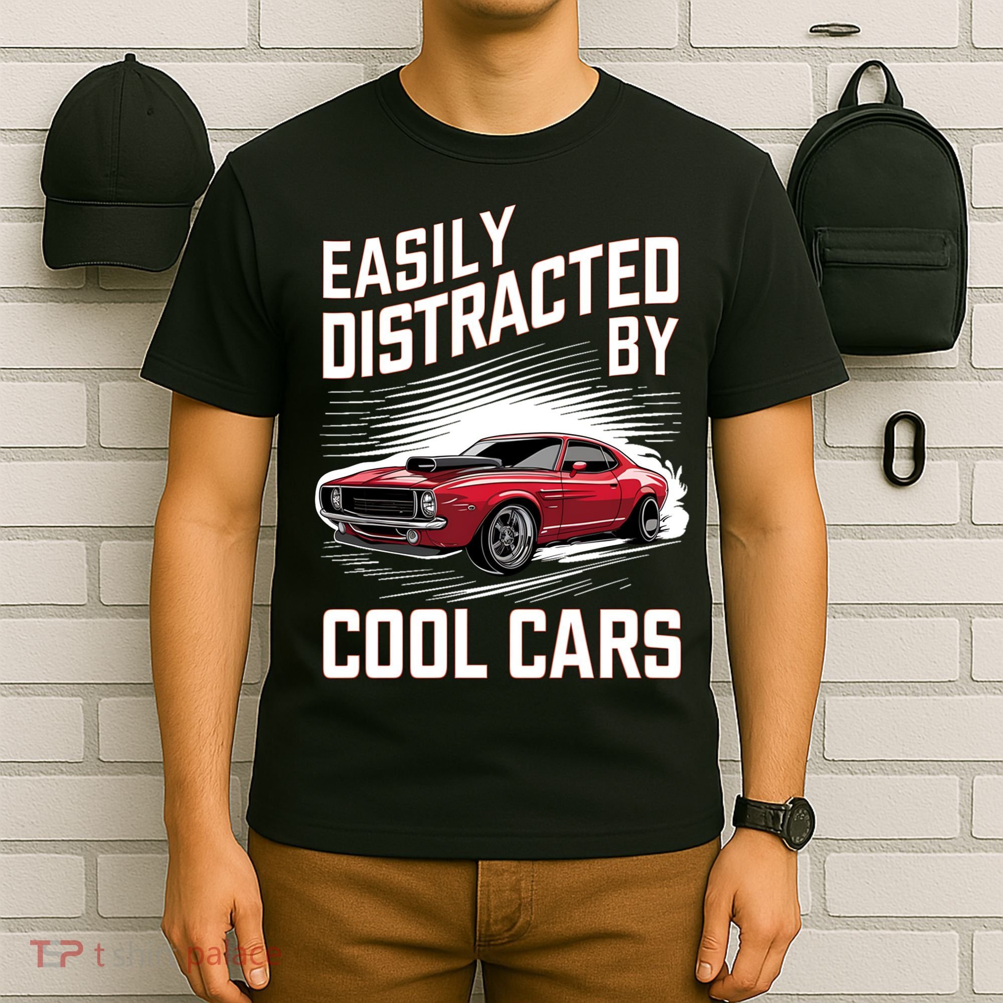  Vintage Muscle Car Easily Distracted By Cool Cars Great  Gift T-Shirt