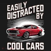  Vintage Muscle Car Easily Distracted By Cool Cars Great  Gift T-Shirt thumb 7