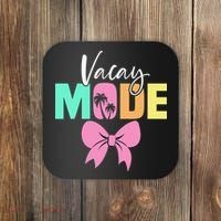 Vacay Mode Coquette Bow Summer Vacation Family Cruise Women Coaster thumb 0