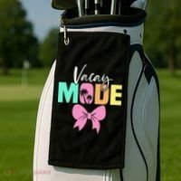 Vacay Mode Coquette Bow Summer Vacation Family Cruise Women Golf Towel thumb 2