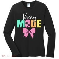 Vacay Mode Coquette Bow Summer Vacation Family Cruise Women Women's Long Sleeve Shirt thumb 0