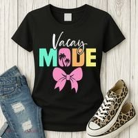 Vacay Mode Coquette Bow Summer Vacation Family Cruise Women Women's T-Shirt thumb 3