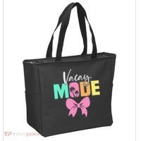 Vacay Mode Coquette Bow Summer Vacation Family Cruise Women Tote Bag thumb 2