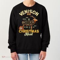 Venison Meat Chart The Christmas Meat Deer Hunter Hunting Women's Sweatshirt thumb 0